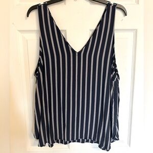 2/$10 Old Navy Blue Striped V-Neck Tank Top, size XL